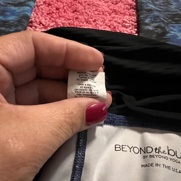 Beyond The Bump By Beyond Yoga Maternity Leggings Blue Black Women's Medium - Picture 4 of 9